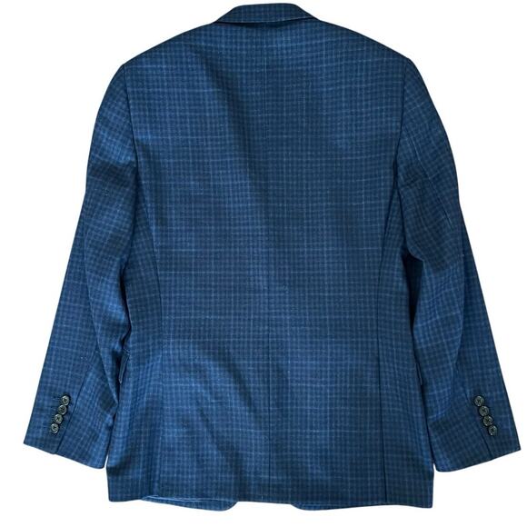 Ralph Lauren Slim Fit Blazer 38R Navy Micro Check  Sport Coat Men Wool Canada - Picture 2 of 11